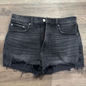 The Mom Short High Rise Black Denim Shorts